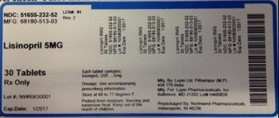 Lisinopril 5mg 51655-232 (Lisinopril 5mg 51655 232)